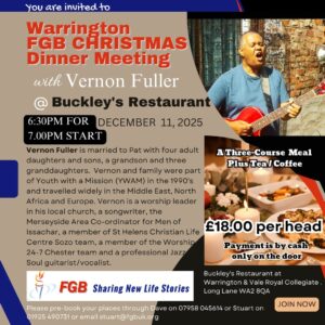 Christmas Dinner event in Warrington with jazz/soul musician and vocalist: Vernon Fuller