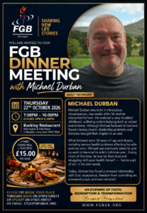 Warrington FGB Dinner Meeting: with after-dinner speaker: Michael Durban