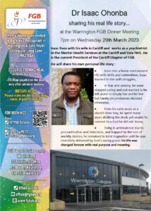 Warrington FGB Dinner meeting with Dr Isaac Ohonba **Note change of date**